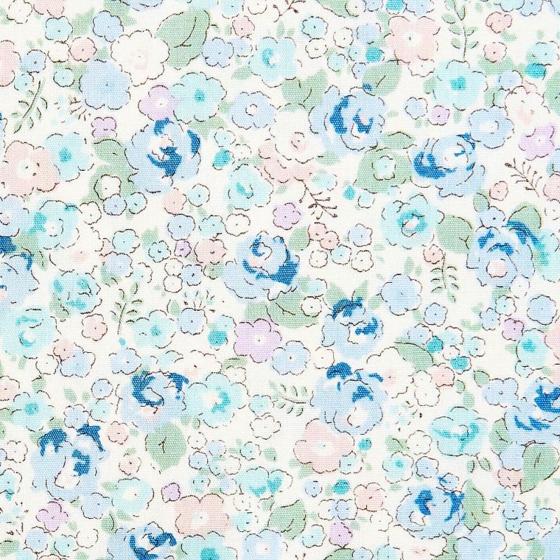 やや薄手の透けないコットンブロード 花柄 プリント 50cm単位　108cm幅 【商用可能】