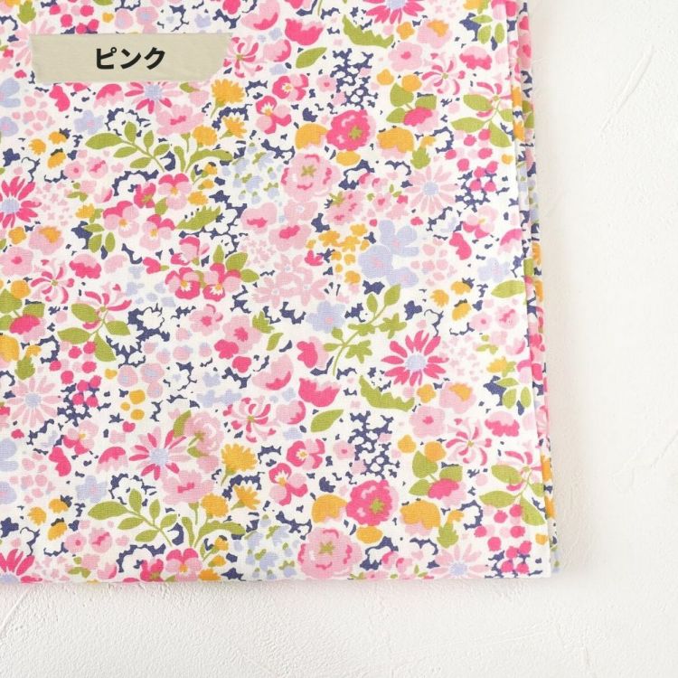 生地 布ブロード 花柄 プリント 50cm単位 110cm幅 0.25mm厚【商用可能】ピンク