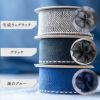 リネン フラワー リボン 40mm 12color 50cm単位 縫わずに簡単！【商用利用可】